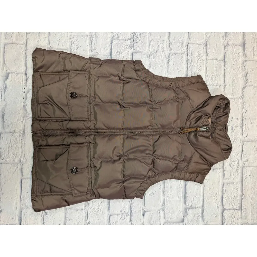 Eddie Bauer Down Vest with faux Fur Collar Eggplant Aubergine Purple size Large - Picture 5 of 16